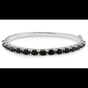 Sterling Silver Black Sapphire Bangle
Inky sapphires